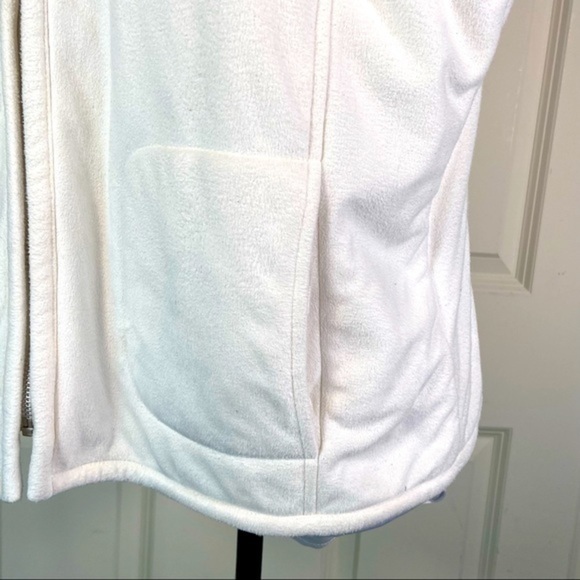 Evan Picone Zip Up Fleece Ivory Vest - Picture 5 of 10
